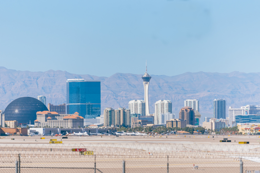 LAS Airport is located 5 miles (8 km) south of downtown Las Vegas.